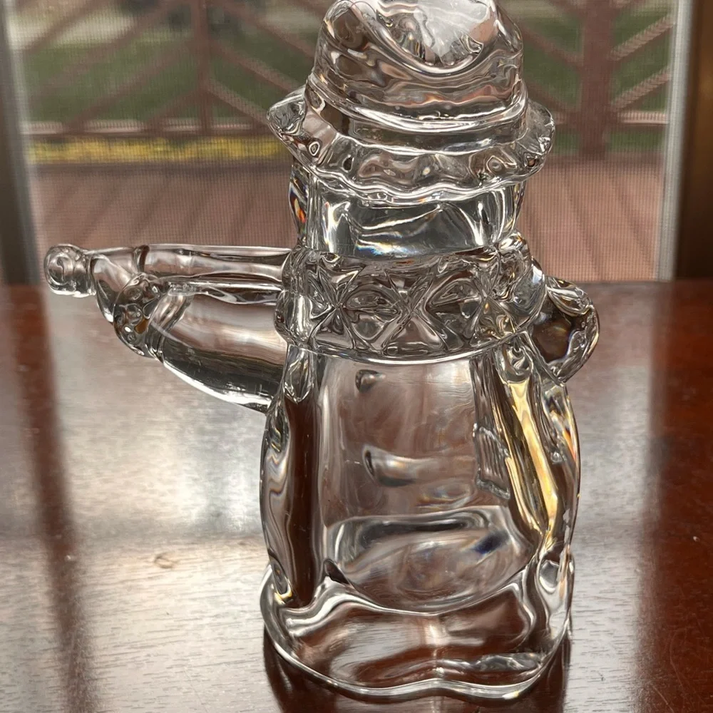 MIKASA LEAD CRYSTAL FIGURINE FROSTY'S CHOIR snowman 5,5” high